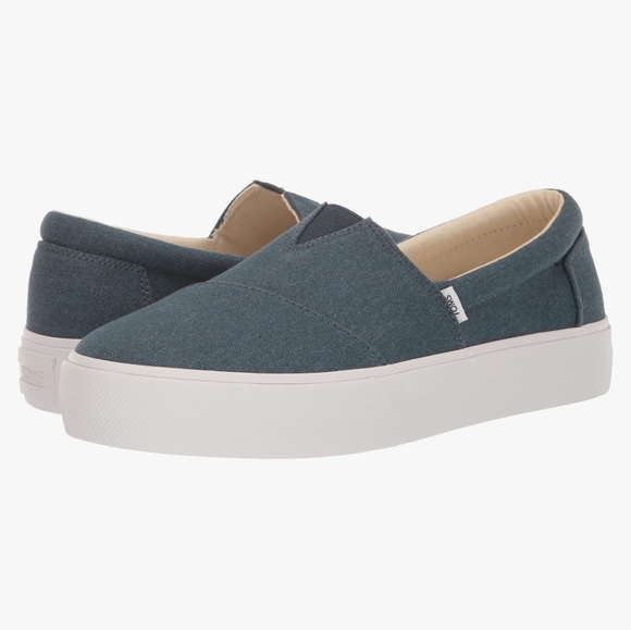 TOMS • Fenix Platform Blue Canvas • 9.5 - 10 - Picture 2 of 16
